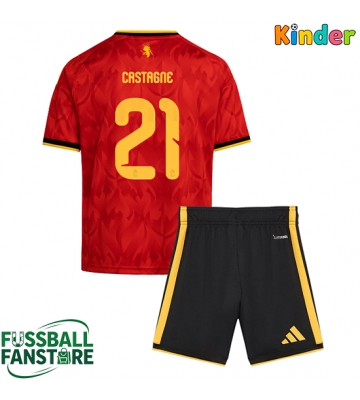 Belgien Timothy Castagne #21 Replik Heimtrikot Kinder WM 2026 Kurzarm (+ Kurze Hosen)